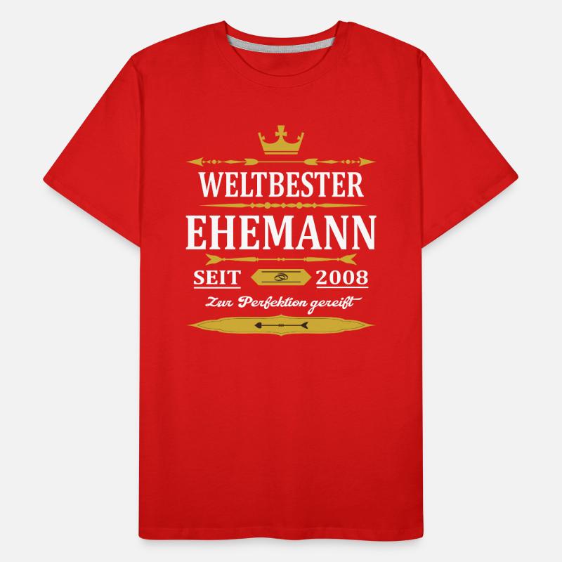 Weltbester Ehemann Seit 2008 Vintage Hochzeitstag Männer Premium Bio T-Shirt