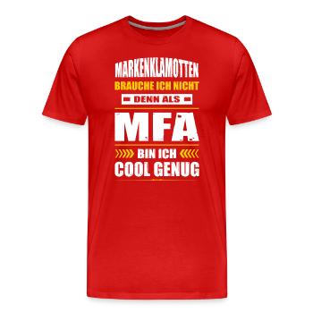 Markenklamotten Brauche Ich Nicht MFA Abschluss - Männer Premium Bio T-Shirt - Rot - Vorne - Damien (186cm)