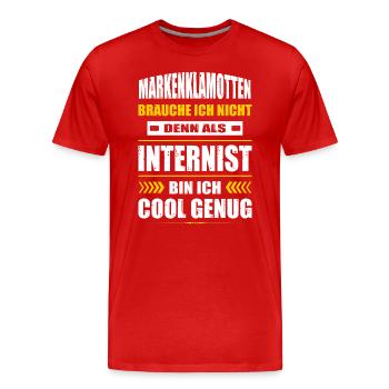 Markenklamotten Brauche Ich Nicht Internist Arzt - Männer Premium Bio T-Shirt - Rot - Vorne - Damien (186cm)