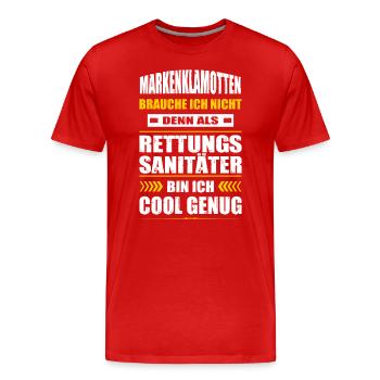 Rettungssanitäter Sanitäter Spruch Sani Arzt - Männer Premium Bio T-Shirt - Rot - Vorne - Damien (186cm)
