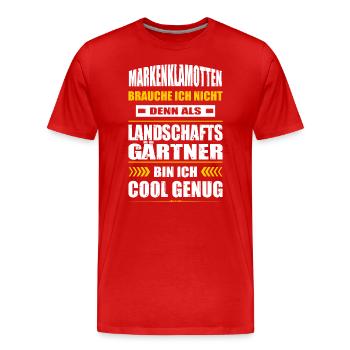 Landschaftsgärtner Abschluss Gärtner Spruch - Männer Premium Bio T-Shirt - Rot - Vorne - Damien (186cm)