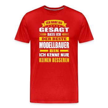 Ich Habe Nie Gesagt Der Beste Modellbauer - Männer Premium Bio T-Shirt - Rot - Vorne - Damien (186cm)