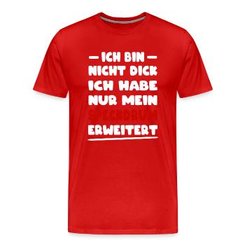 Ich Habe Nur Mein Speckdrum Erweitert Dicker Bauch - Männer Premium Bio T-Shirt - Rot - Vorne - Damien (186cm)