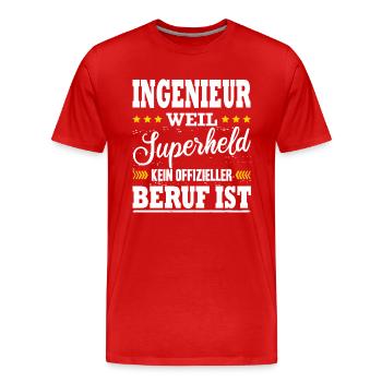 Ingenieur Spruch Ingenieurmeister Abschluss - Männer Premium Bio T-Shirt - Rot - Vorne - Damien (186cm)