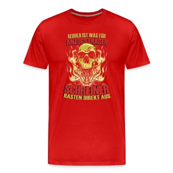 Geduld Ist Was Für Anzugsträger Schreiner Meister - Männer Premium Bio T-Shirt - Rot - Vorne - Damien (186cm)
