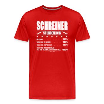 Schreiner Stundenlohn Schreinermeister Gehalt - Männer Premium Bio T-Shirt - Rot - Vorne - Damien (186cm)