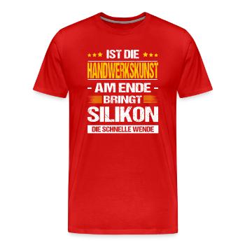 Heizungsbauer Spruch Heizungsbau Meister - Männer Premium Bio T-Shirt - Rot - Vorne - Damien (186cm)