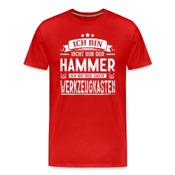 Ich Bin Nicht Nur Der Hammer Werkzeugkasten Ironie - Männer Premium Bio T-Shirt - Rot - Vorne - Damien (186cm)