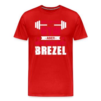 Mein Kopf Sagt Gym Mein Herz Sagt Brezel Cheatday - Männer Premium Bio T-Shirt - Rot - Vorne - Damien (186cm)