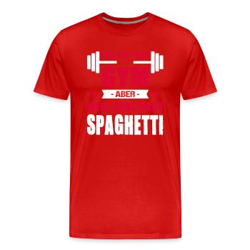 Mein Kopf Sagt Gym Aber Mein Herz Sagt Spaghetti - Männer Premium Bio T-Shirt - Rot - Vorne - Damien (186cm)
