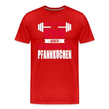 Mein Kopf Sagt Gym Aber Mein Herz Sagt Pfannkuchen - Männer Premium Bio T-Shirt - Rot - Vorne - Damien (186cm)