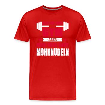 Mein Kopf Sagt Gym Aber Mein Herz Sagt Mohnnudeln - Männer Premium Bio T-Shirt - Rot - Vorne - Damien (186cm)
