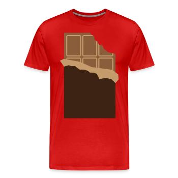 Eine Tafel Schokolade - Männer Premium Bio T-Shirt - Rot - Vorne - Damien (186cm)