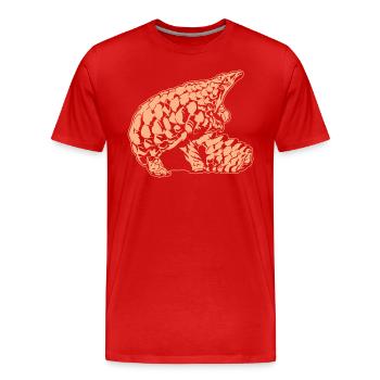Cool Pangolin Sketch Graphic Wildlife Creature - T-shirt bio Premium Homme - rouge - Devant - Damien (186cm)