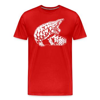 Cool Pangolin Sketch Graphic Wildlife Creature - T-shirt bio Premium Homme - rouge - Devant - Damien (186cm)