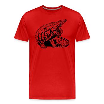 Cool Pangolin Sketch Graphic Wildlife Creature - T-shirt bio Premium Homme - rouge - Devant - Damien (186cm)