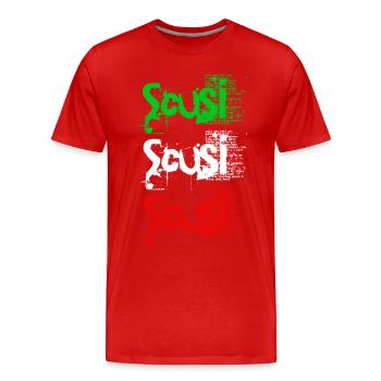 Scusi - italienische Flagge - Männer Premium Bio T-Shirt - Rot - Vorne - Damien (186cm)