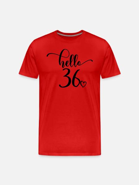 Hej 36 - Sød 36-års fødselsdagsgave til kvinder - Herre Premium T-shirt økologisk - rød