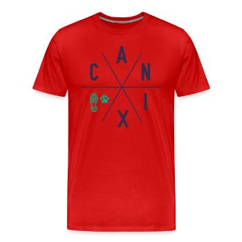 Canicross Running Dog Canicross Runner - Men's Premium Organic T-Shirt - red - Front - Damien (186cm)