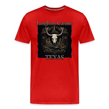 USA Urlaub in Texas: Longhorn-Höhlen - Männer Premium Bio T-Shirt - Rot - Vorne - Damien (186cm)