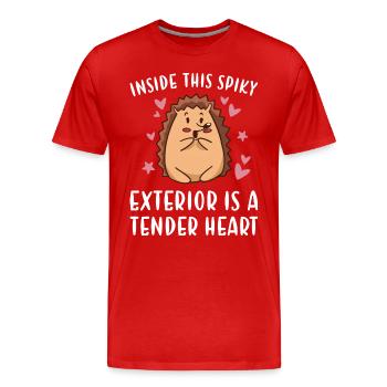 Inside This Spiky Exterior Is A Tender Heart - Men's Premium Organic T-Shirt - red - Front - Damien (186cm)