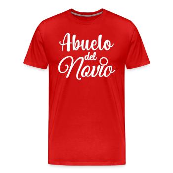 Abuelo del Novio Groom's Grandpa Wedding Party - Men's Premium Organic T-Shirt - red - Front - Damien (186cm)