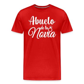 Abuelo de la Novia Bride's Grandpa Wedding Party - Men's Premium Organic T-Shirt - red - Front - Damien (186cm)