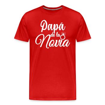 Papa de la Novia Bride's Father Wedding Gift - Men's Premium Organic T-Shirt - red - Front - Damien (186cm)