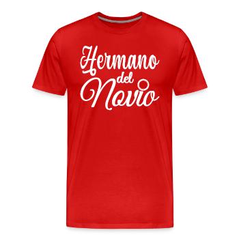 Hermano del Novio Groom's Brother Wedding Gift - Men's Premium Organic T-Shirt - red - Front - Damien (186cm)