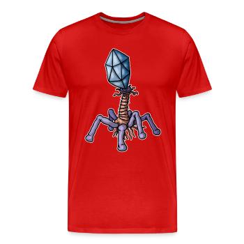 Virus Bacteriophage - Männer Premium Bio T-Shirt - Rot - Vorne - Damien (186cm)