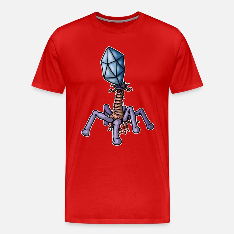 Virus Bacteriophage - Männer Premium Bio T-Shirt - Rot