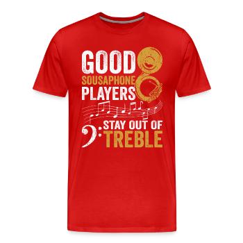 Sousaphone Brass Band Orchestra Musicien - T-shirt bio Premium Homme - rouge - Devant - Damien (186cm)