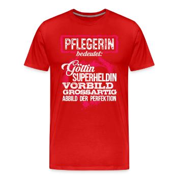 PFLEGERIN - duden - Männer Premium Bio T-Shirt - Rot - Vorne - Damien (186cm)