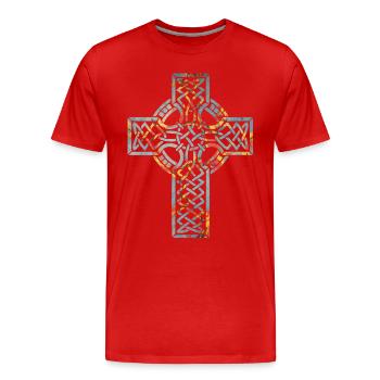 kreuz 1 e 19 - Männer Premium Bio T-Shirt - Rot - Vorne - Damien (186cm)
