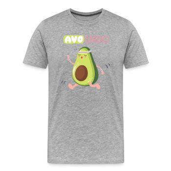 Avo Cardio Humor Sport - Men's Premium Organic T-Shirt - heather grey - Front - Damien (186cm)