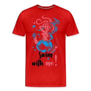 Swim with me - Men's Premium Organic T-Shirt - red - Front - Damien (186cm)