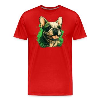 Französische Bulldogge - Männer Premium Bio T-Shirt - Rot - Vorne - Damien (186cm)