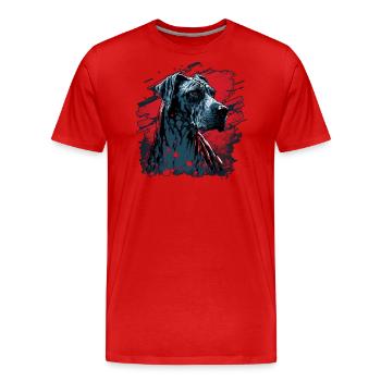Great Dane - Men's Premium Organic T-Shirt - red - Front - Damien (186cm)