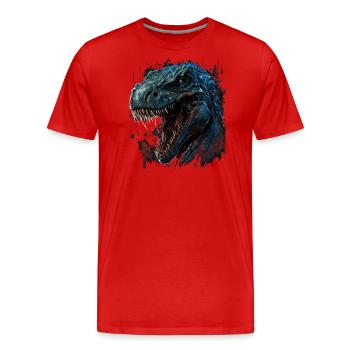 T. Rex est de mauvaise humeur - T-shirt bio Premium Homme - rouge - Devant - Damien (186cm)