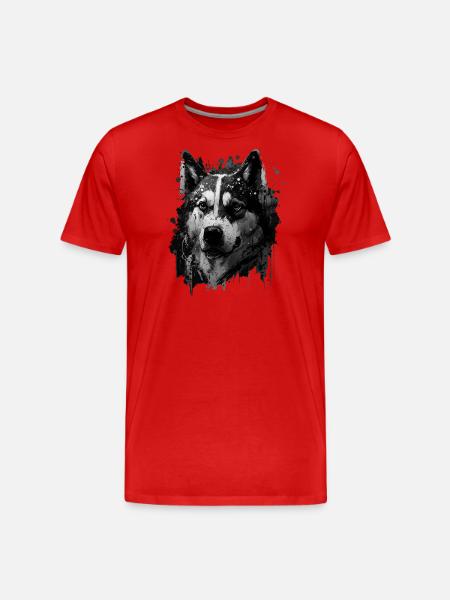 Husky Dog - Männer Premium Bio T-Shirt - Rot
