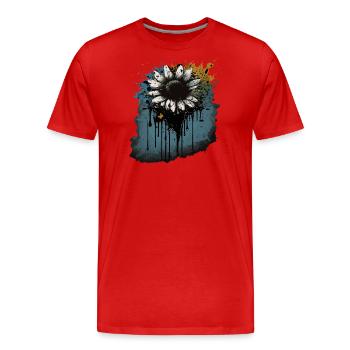 Gänseblümchen - Männer Premium Bio T-Shirt - Rot - Vorne - Damien (186cm)