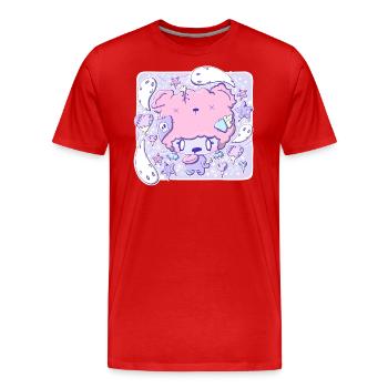 Cute Zombie Bear Cub - Men's Premium Organic T-Shirt - red - Front - Damien (186cm)