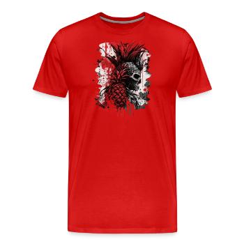 Creepy Pineapple Punk - Men's Premium Organic T-Shirt - red - Front - Damien (186cm)