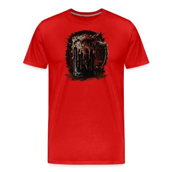 Drinking beer - Men's Premium Organic T-Shirt - red - Front - Damien (186cm)
