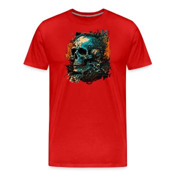 Zombie Disc Jockey - Männer Premium Bio T-Shirt - Rot - Vorne - Damien (186cm)