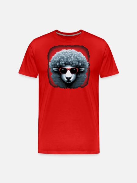 Flowerpower Sheep - Men's Premium Organic T-Shirt - red