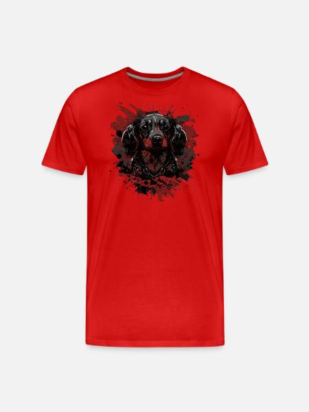 Chiot teckel - T-shirt bio Premium Homme - rouge