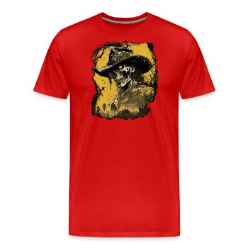 Untoter Cowboy - Männer Premium Bio T-Shirt - Rot - Vorne - Damien (186cm)