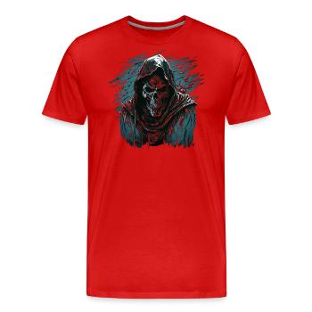 La Faucheuse - T-shirt bio Premium Homme - rouge - Devant - Damien (186cm)