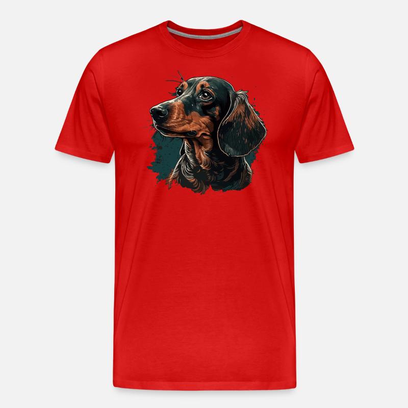 Dackel - Männer Premium Bio T-Shirt - Rot